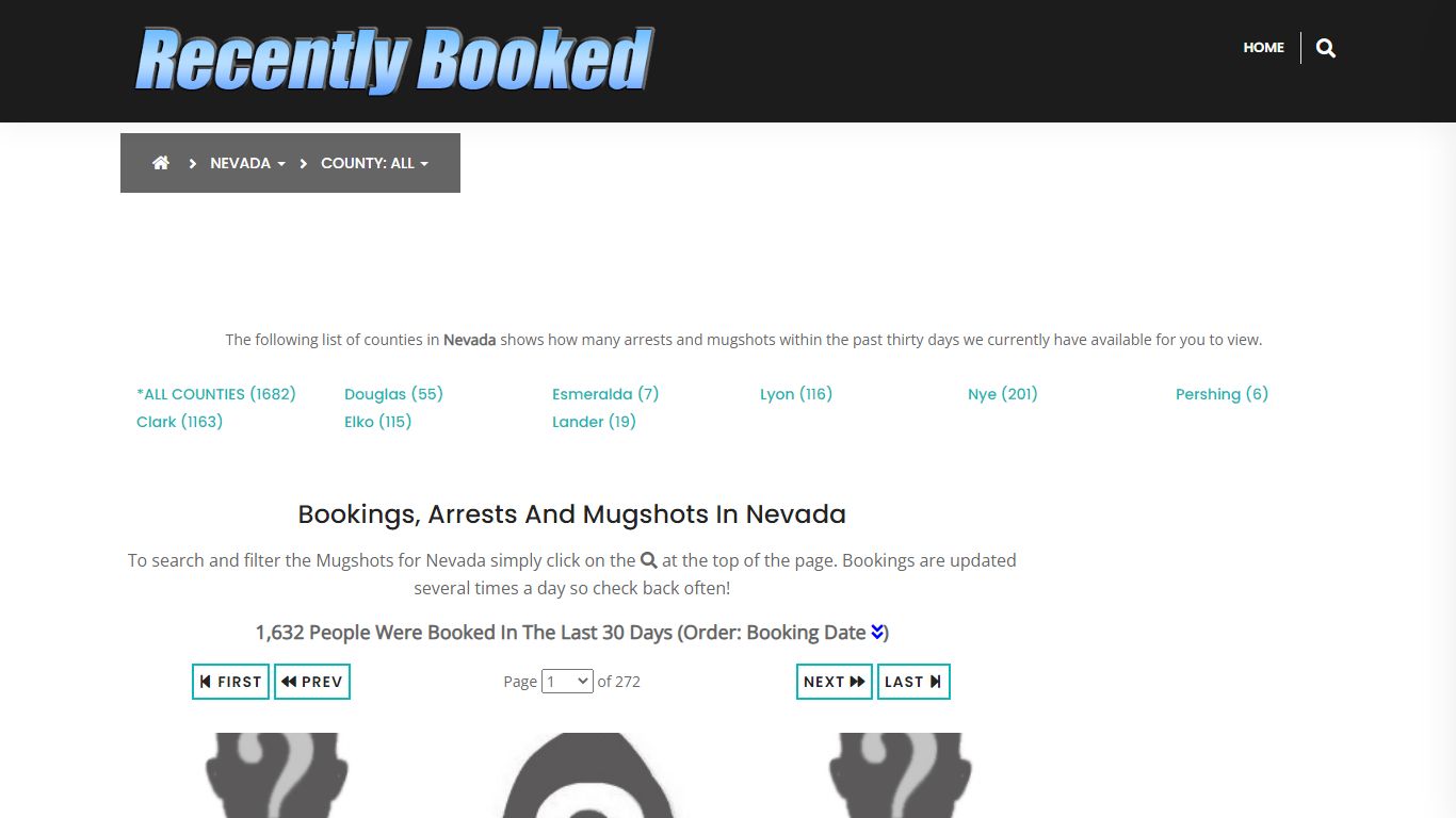 Bookings, Arrests and Mugshots in Nevada - Recently Booked