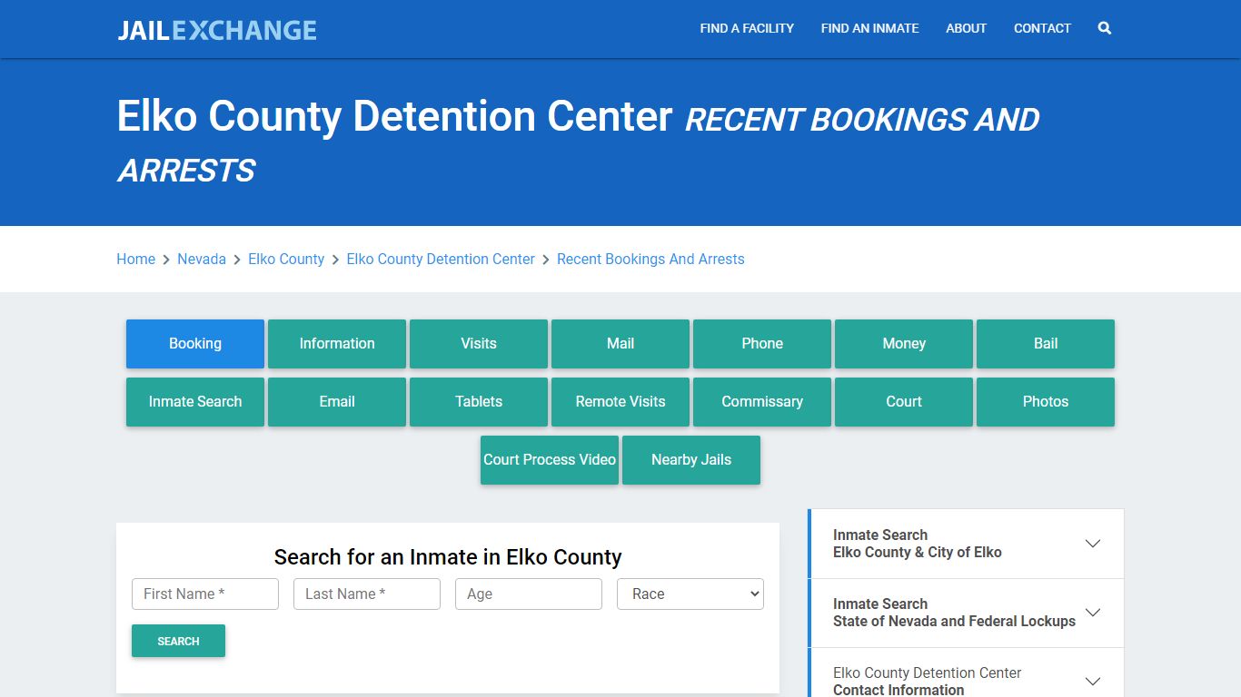 Elko County Detention Center Recent Bookings And Arrests - Jail Exchange