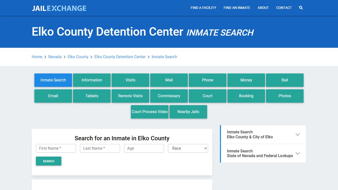 Elko County Detention Center Inmate Search - Jail Exchange